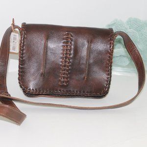 NWT Bed Stu Leather Crossbody Messenger Bag Purse Chocolate Brown